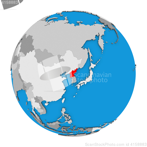 Image of North Korea on globe