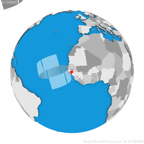 Image of Guinea-Bissau on globe