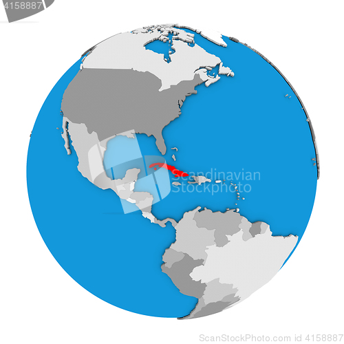 Image of Cuba on globe