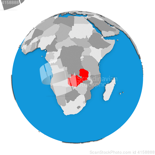 Image of Zambia on globe