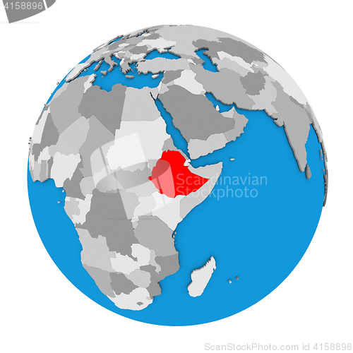 Image of Ethiopia on globe