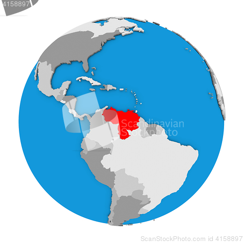 Image of Venezuela on globe