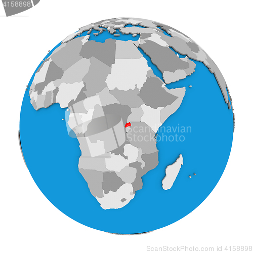 Image of Rwanda on globe