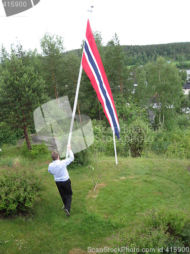 Image of Raising the flag