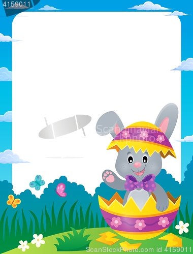 Image of Frame with Easter bunny in eggshell