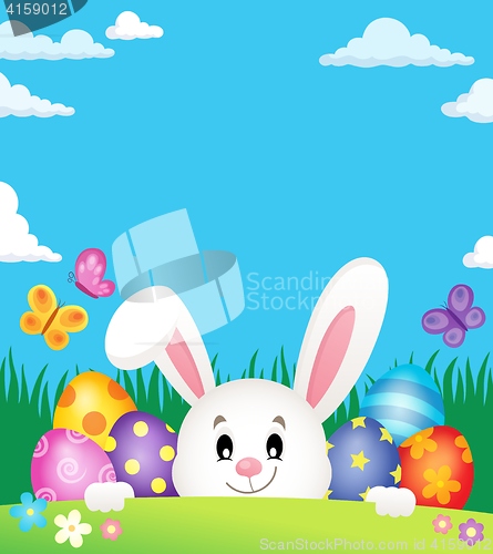 Image of Easter eggs and lurking bunny theme 2