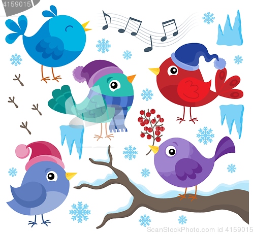 Image of Winter birds theme set 1