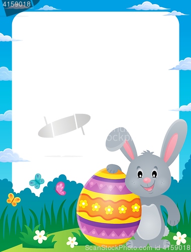 Image of Frame with stylized bunny and Easter egg