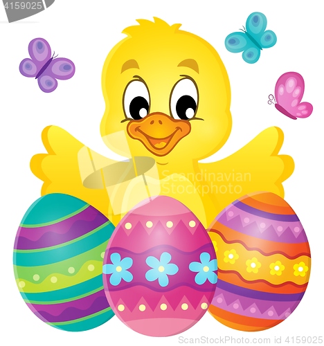 Image of Chicken with Easter eggs theme image 1