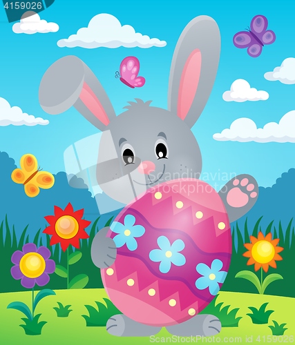 Image of Stylized bunny with Easter egg theme 5