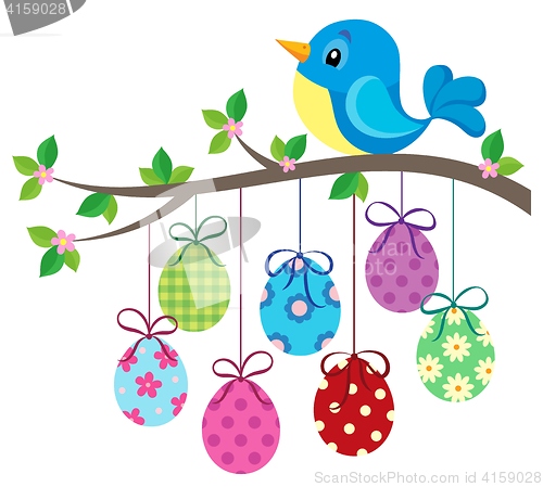 Image of Bird and Easter eggs theme image 1