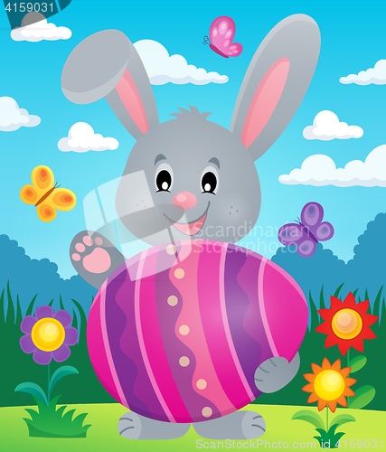 Image of Stylized bunny with Easter egg theme 6