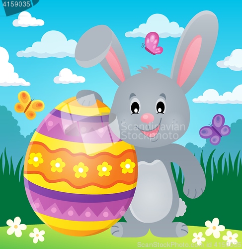 Image of Stylized bunny with Easter egg theme 2