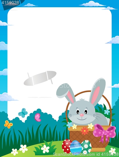 Image of Frame with Easter bunny in basket