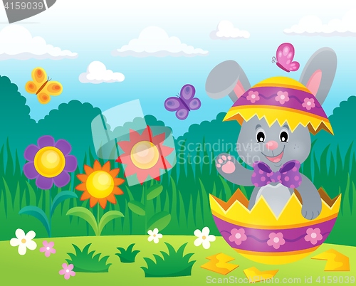 Image of Easter bunny in eggshell theme image 3