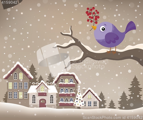 Image of Stylized winter bird theme image 1