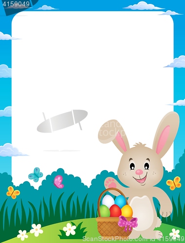 Image of Frame with Easter basket and bunny 3