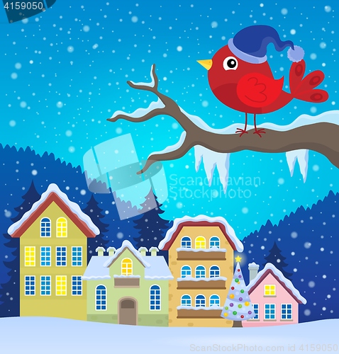 Image of Stylized winter bird theme image 2