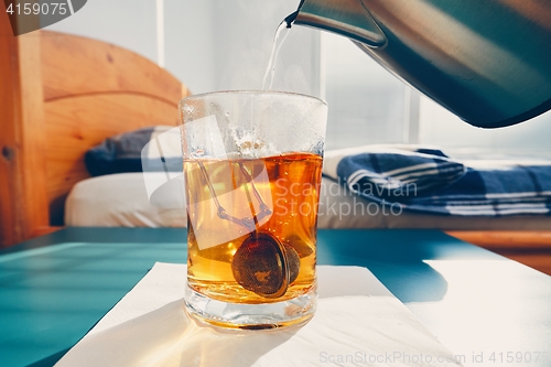 Image of Hot tea in glass cup