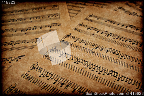 Image of musical notes on parchment