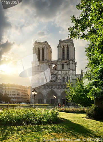 Image of Notre Dame and landscape