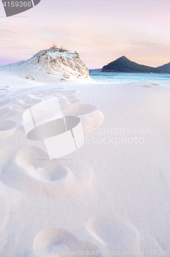 Image of Sunset across the sand dunes