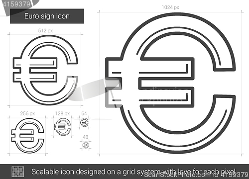 Image of Euro sign line icon.