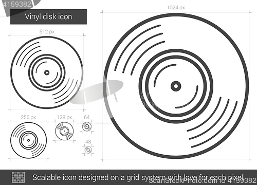 Image of Vinyl disk line icon.