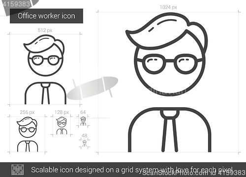 Image of Office worker line icon.