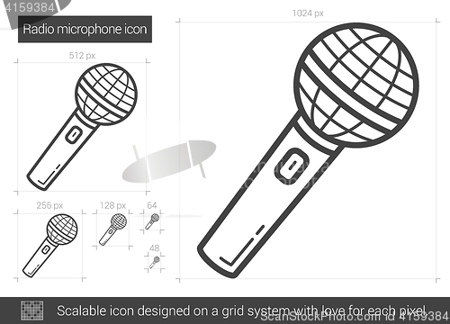 Image of Radio microphone line icon.