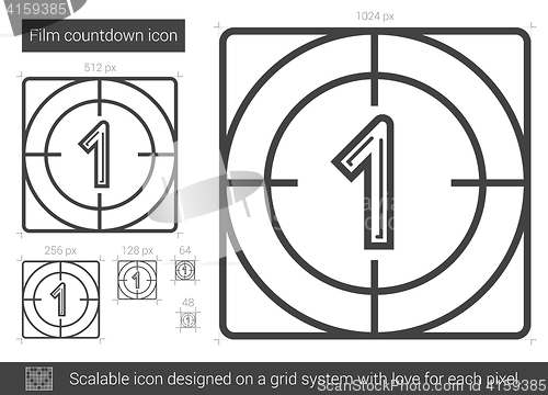 Image of Film countdown line icon.