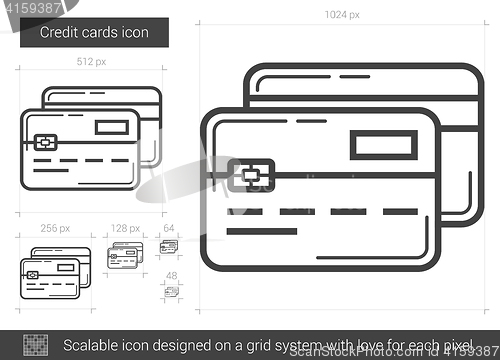 Image of Credit cards line icon.