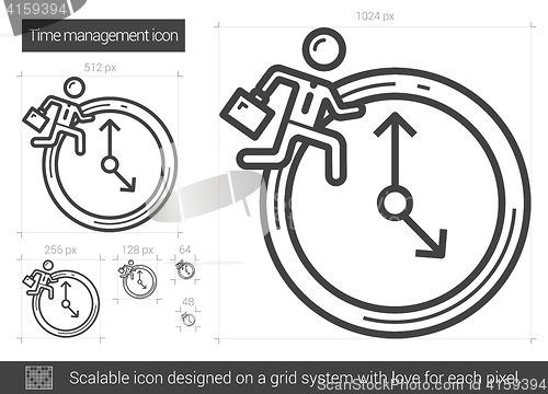 Image of Time managment line icon.