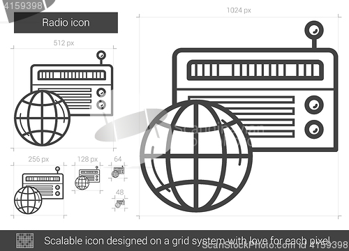 Image of Radio line icon.