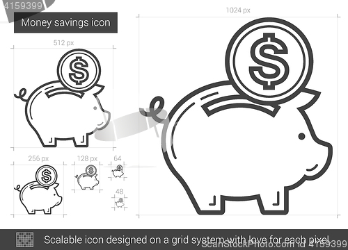 Image of Money savings line icon.