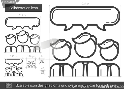 Image of Collaboration line icon.