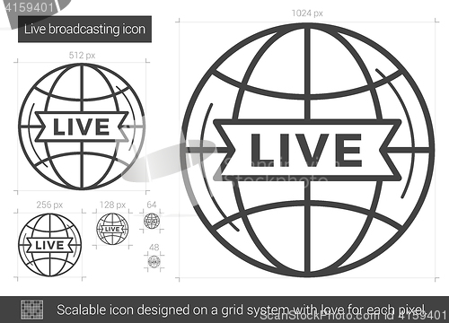 Image of Live broadcasting line icon.