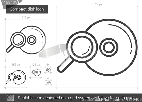 Image of Compact disk line icon.