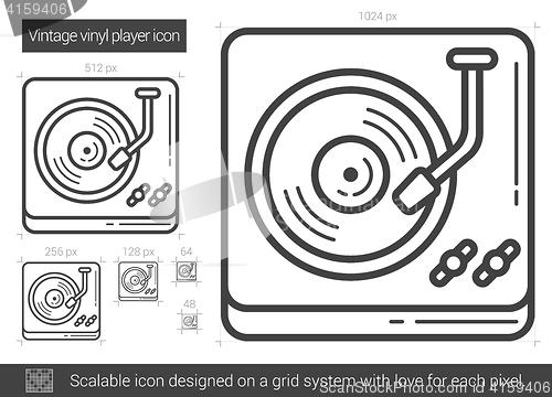 Image of Vintage vinyl player line icon.