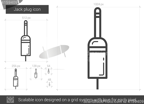 Image of Jack plug line icon.