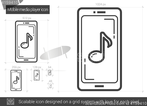 Image of Mobile media player line icon.