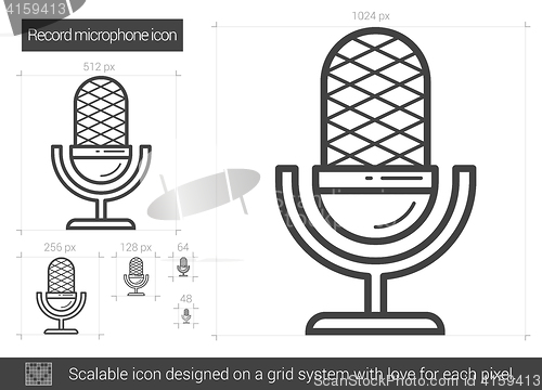 Image of Record microphone line icon.