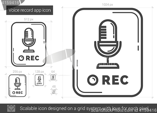 Image of Voice record app line icon.