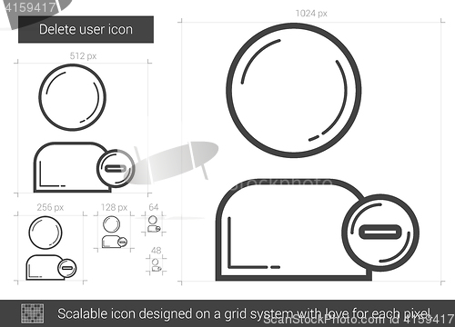 Image of Delete user line icon.