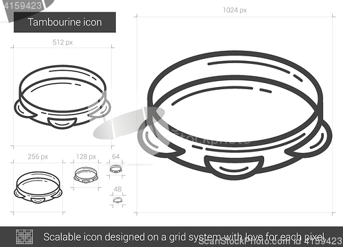 Image of Tambourine line icon.