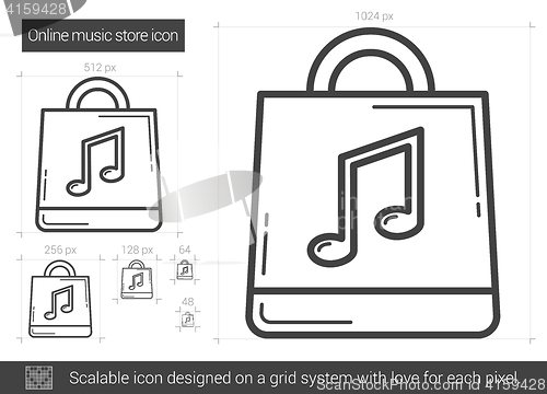 Image of Online music store line icon.