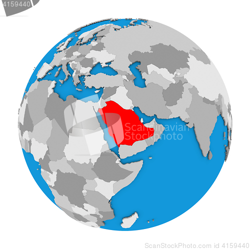 Image of Saudi Arabia on globe