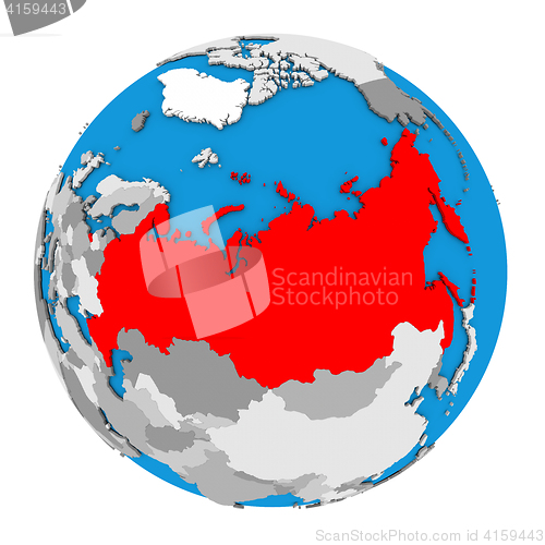 Image of Russia on globe