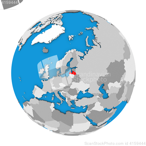 Image of Latvia on globe