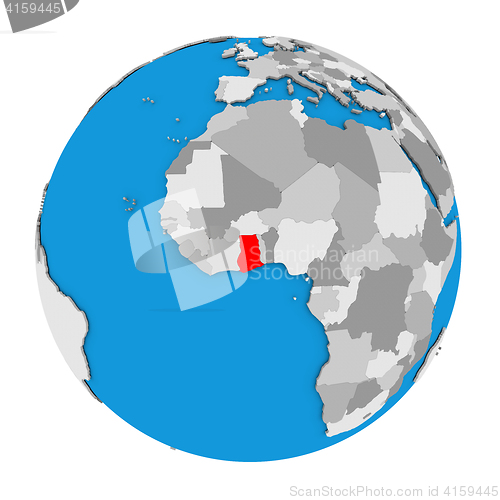 Image of Ghana on globe